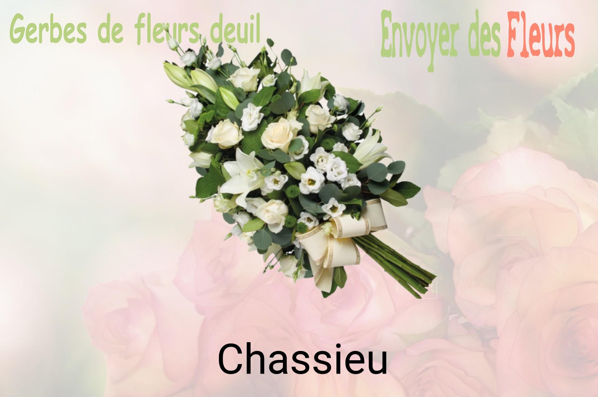 Gerbe de fleurs de deuil livrée à Chassieu